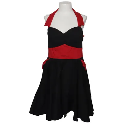 Jurk (Zwart, Rood) van Hell Bunny Katoen, Elastaan