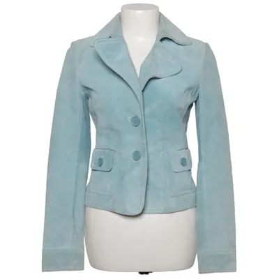Leather blazer (Blue) from Hallhuber Trend Leather, Polyester