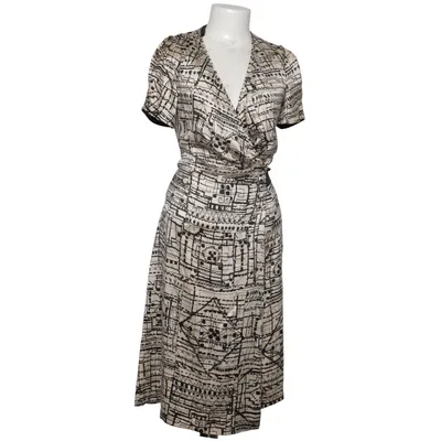 Klänning (Svart, Beige) från Linea Polyester, Silke