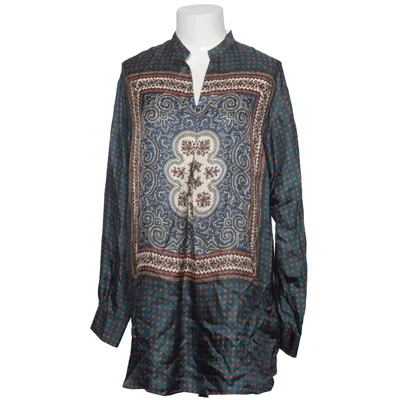 Blouse (Blue, Brown, White) from Le Sarte Pettegole Silk