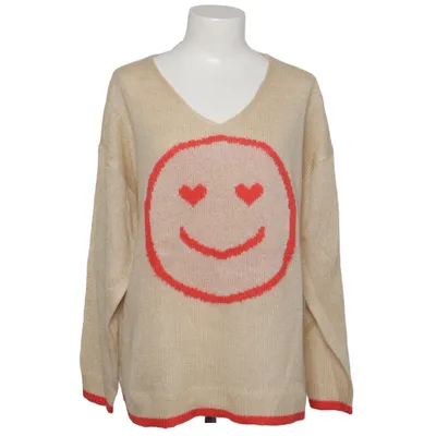 Strickpullover (Beige, Rot) von Mandarin Acryl
