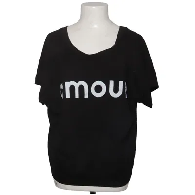 T-shirt (Zwart) van Just Me Katoen, Elastaan