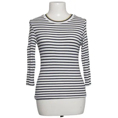 Långärmad t-shirt (Vit, Blå) från Stradivarius Basics Elastan, Polyester, Viskos