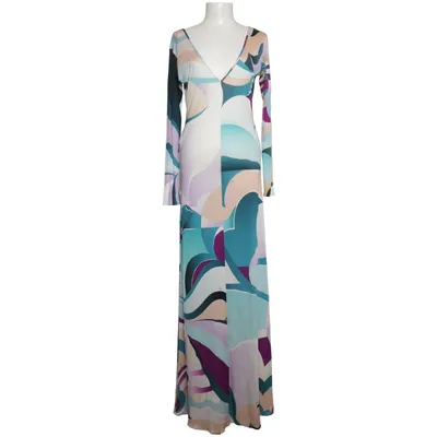Långklänning (Blå, Lila, Flerfärgad) från Emilio Pucci Skinn, Silke