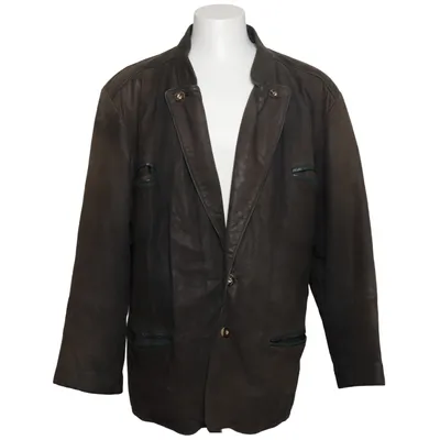 Leather blazer (Brown) from Montes Acetate, Leather, Polyamide