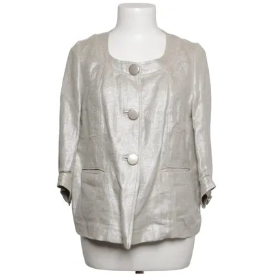 Blazer (Argent) de Pablo Gerard Darel Coton, Lin, Fibre métallique