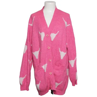 Cardigan (Pink, White) from ALIX Acrylic, Alpaca wool, Polyamide