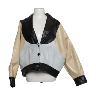 Jacket (Black, Beige, Gray) from Laagam Polyester, Polyurethane, Viscose