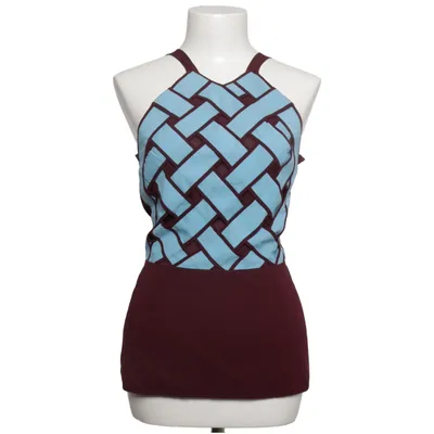 Haltertop (Lila, Blauw) van Zac Posen Elastaan, Zijde