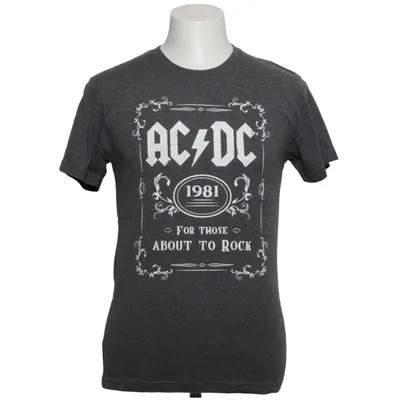 T-shirt (Grå, Hvid) fra ACDC Bomuld, Polyester