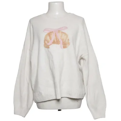 Sweater (White, Multicolored) from Hollister Elastane, Recycled polyester