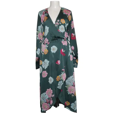 Omlottklänning (Grön, Flerfärgad) från Ichi Polyester