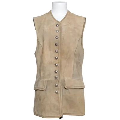 Lædervest (Beige) fra Meindl Bomuld, Læder