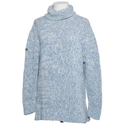 Turtleneck (Blue, White) from Elka Acrylic, Cotton