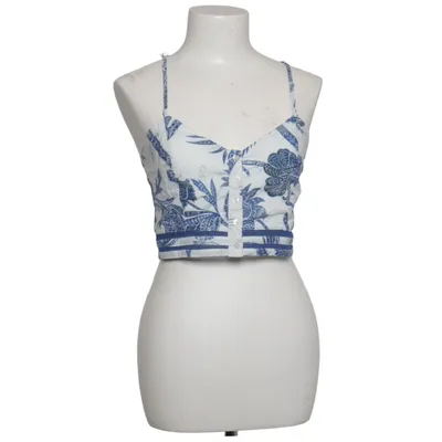 Crop top (Vit, Blå) från H&M Trend Bomull, Viskos
