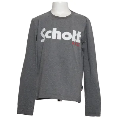 Langærmet t-shirt (Grå) fra Schott NYC Bomuld, Elastan