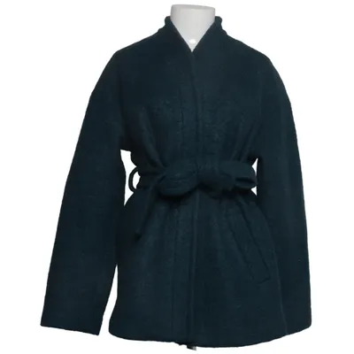 Coat (Blue) from Mint & Berry Polyester, Wool