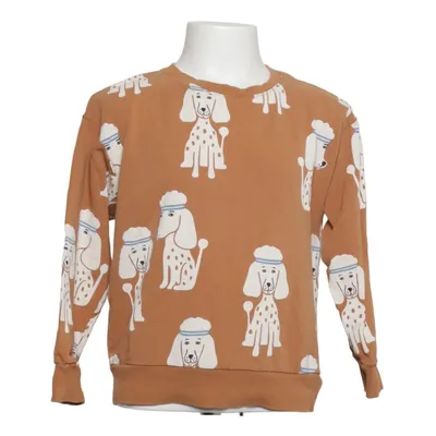 Sweatshirt (Brun, Hvid) fra Lindex Kids Bomuld, Elastan