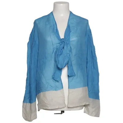Blouse portefeuille (Bleu, Beige) de Dries van Noten