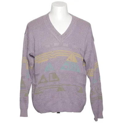 Sweater (Purple, Multicolored) from Yorn Acrylic, Cotton, Polyester