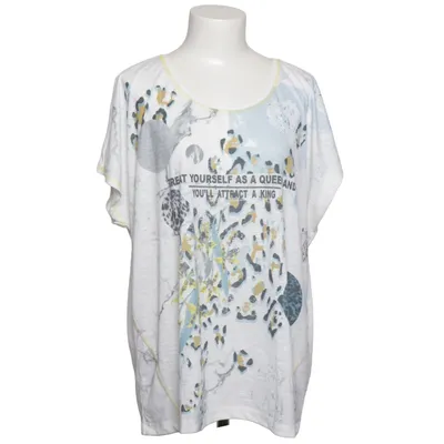 T-shirt (Hvid, Flerfarvet) fra Gina Laura Polyester, Viscose