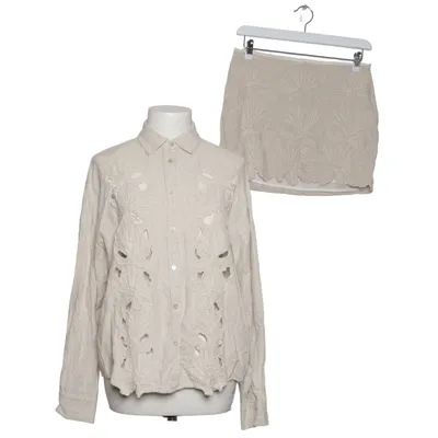 Set (Linen Blend Anglaise Detail Mini Skirt) from NA-KD Linen, Viscose
