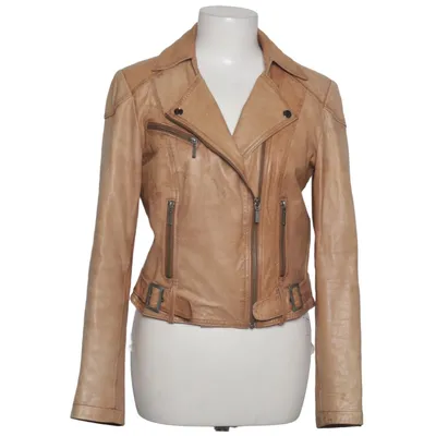Biker jacket (Beige) from Snap Shot Leather