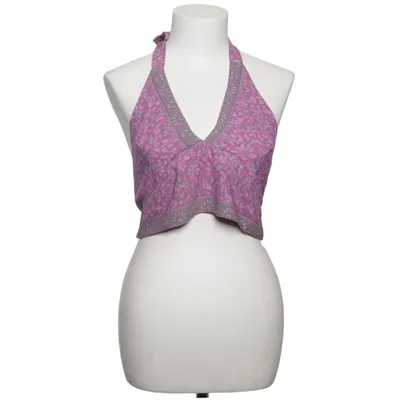Halterneck top (Lilla, Grå) Silke