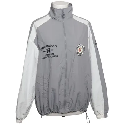 Coach jacket (Gray, White) from Bershka Polyamide