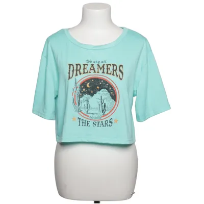 Crop top (Turkis) fra Romwe Bomuld, Polyester