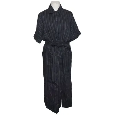 Shirt dress (Blue, Black) from Kings of Indigo Linen, Lyocell
