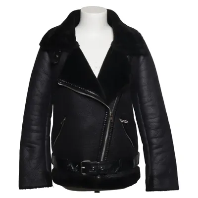 Shearling jas (Zwart) van AFTF Basic Polyester, Polyurethaan