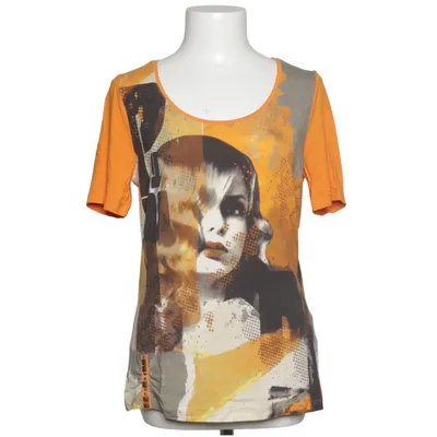 T-shirt (Orange, Flerfarvet) fra Biba Elastan, Viscose