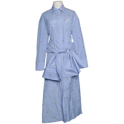 Robe chemise (Bleu, Blanc) de MSGM Coton, Élasthane, Polyester
