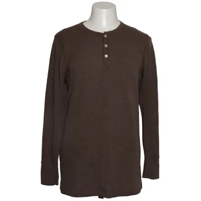 Henley shirt (Bruin) van Nøstebarn Wol