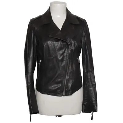 Veste de motard (Noir) de Viola Acétate, Coton, Cuir, Soie, Viscose