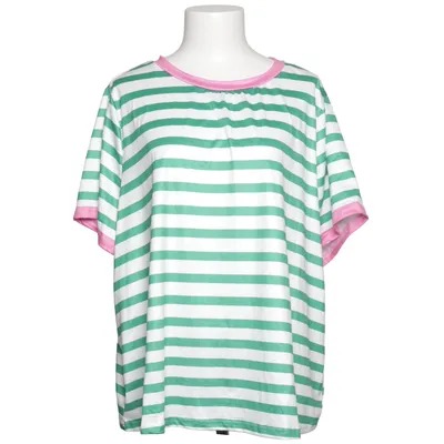 T-shirt (White, Green, Pink) from Shein Curve Elastane, Polyester
