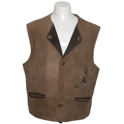 Gilet en cuir (Marron) de Alphorn Cuir, Polyester