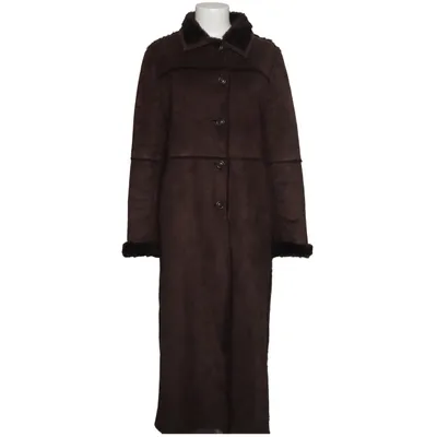 Veste en peau de mouton retournée (Marron) de Simona Élasthane, Polyamide, Polyester