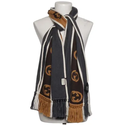 Sjaal (Grijs, Bruin, Wit) van Gucci Katoen, Wol