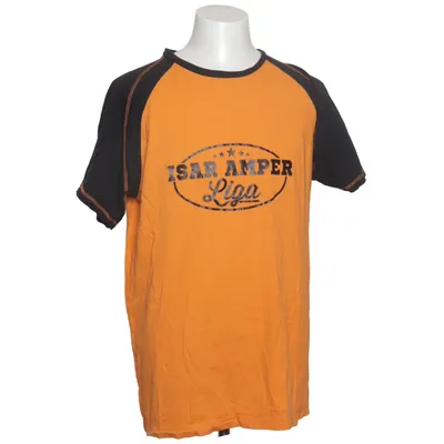 T-shirt (Orange, Sort) fra James & Nicholson Bomuld