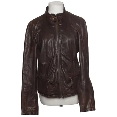 Leather jacket (Brown) from Trend Zone Cotton, Leather, Polyester
