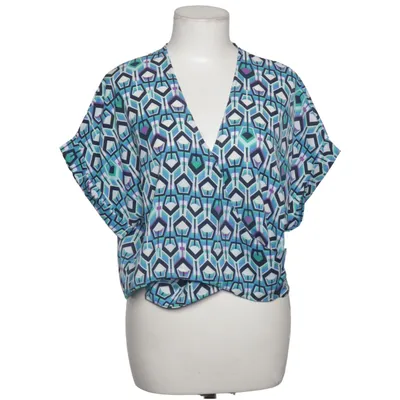 Wrap blouse (Blue, Purple, Multicolored) from Elisa Immagine Elastane, Polyester