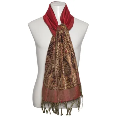 Schal (Braun, Gold, Rot) von Pashmina Kaschmir