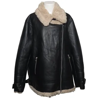 Shearlingjacka (Svart, Beige) från New Look Polyester, Polyuretan, Viskos