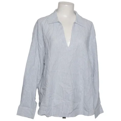 Blouse (Blue, White) from H&M Cotton, Linen