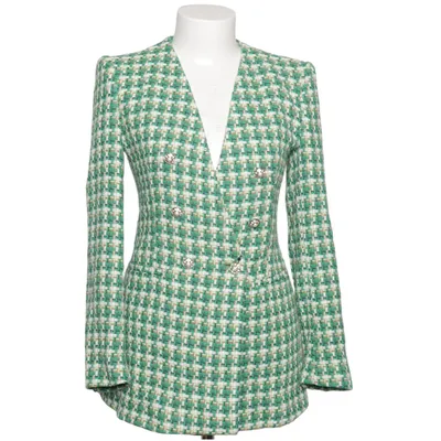 Blazer (Grün, Weiß, Mehrfarbig) von Zara Acetat, Wolle