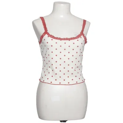 Tank Top (White, Red) from Cupshe Elastane, Polyester