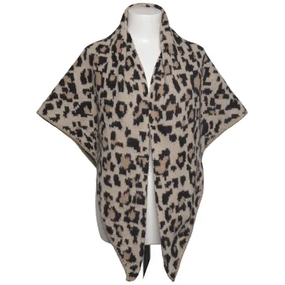 Poncho (Beige, Svart) Viskos