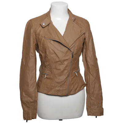 Bikerjakke (Brun) fra Flame Polyester, Polyurethan, Viscose